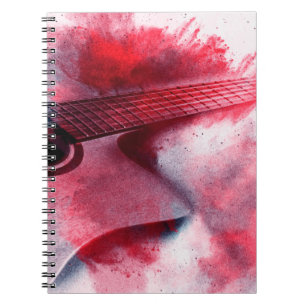 Abstract digital painting of guitarart, abstract, notebook