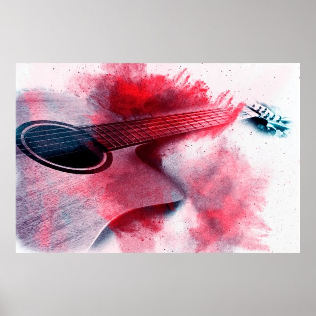 Abstract digital painting of guitarart, abstract,  poster (Front)