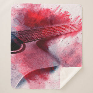 Abstract digital painting of guitarart, abstract,  sherpa blanket