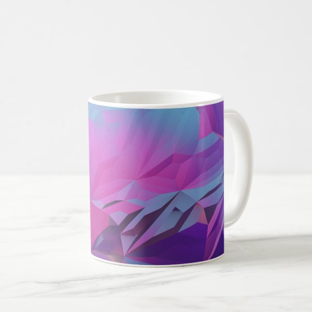Abstract digital pattern in blue, purple and pink coffee mug (Front Right)