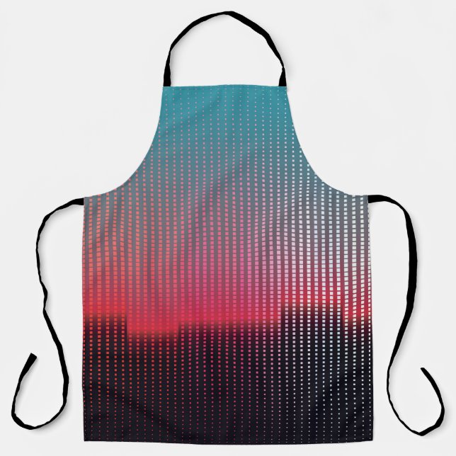 Abstract digital urban landscape of colourful squa apron (Front)