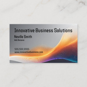 Abstract Digital Wave Web Designer High Tech IT Business Card