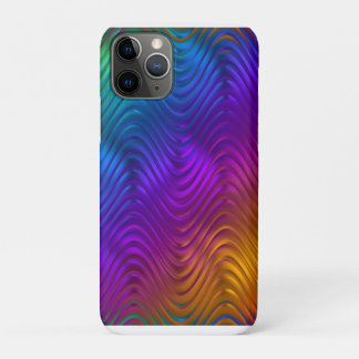 Abstract Digital Waves Acid Psychedelic Design iPhone 11 Pro Case