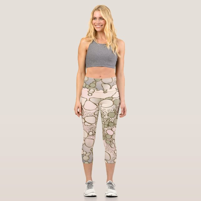 Abstract digital work 5 capri leggings (Front)