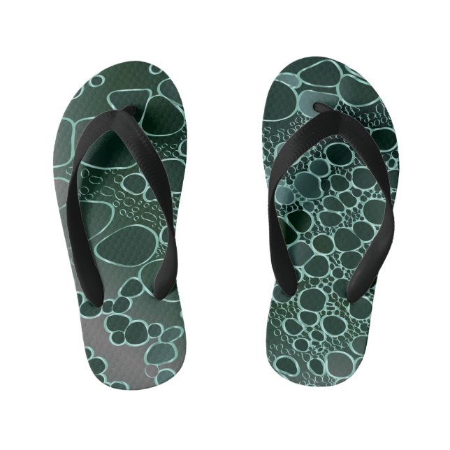 Abstract digital work 9 kid's flip flops (Footbed)
