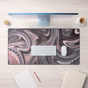 Abstract dimension Pink pastel glow Desk Mat