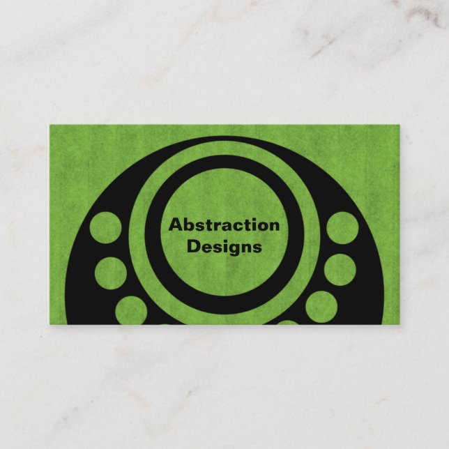 Abstract Dimensions Business Card, Bright Green Card (Front)