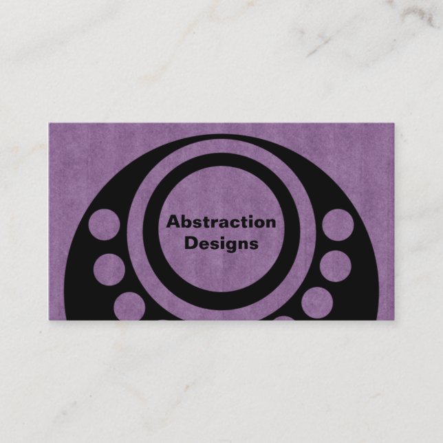 Abstract Dimensions Business Card, Purple Business Card (Front)