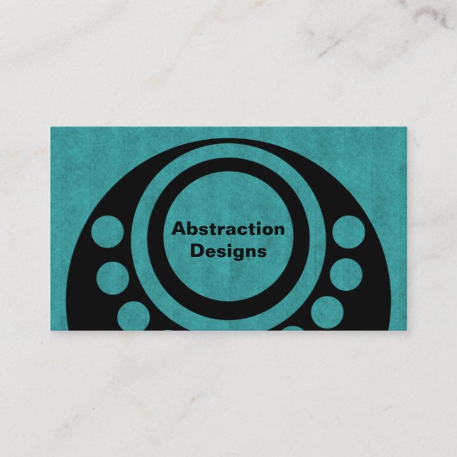 Abstract Dimensions Business Card, Teal Card (Front)