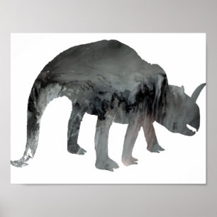 Abstract  Dinosaur silhouette Poster