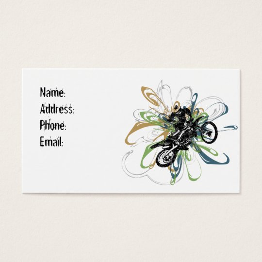 Abstract Dirt Bike Business Cards