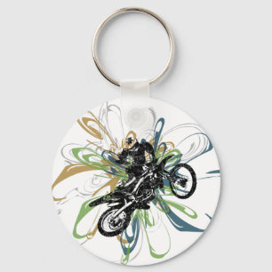Abstract Dirt Bike Keychain