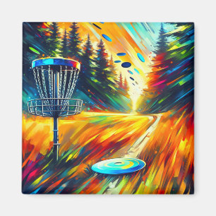 Abstract Disc Golf Art Magnet