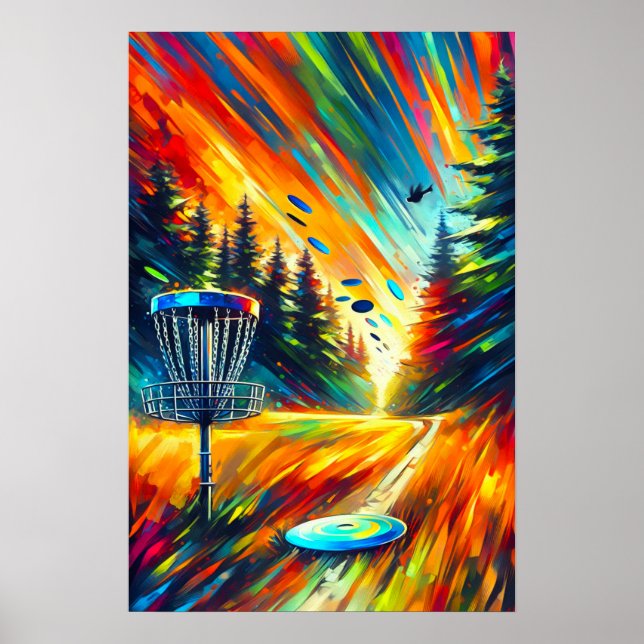 Abstract Disc Golf Art Poster (Front)