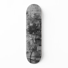 Abstract Distressed Grunge Floral Skate Deck