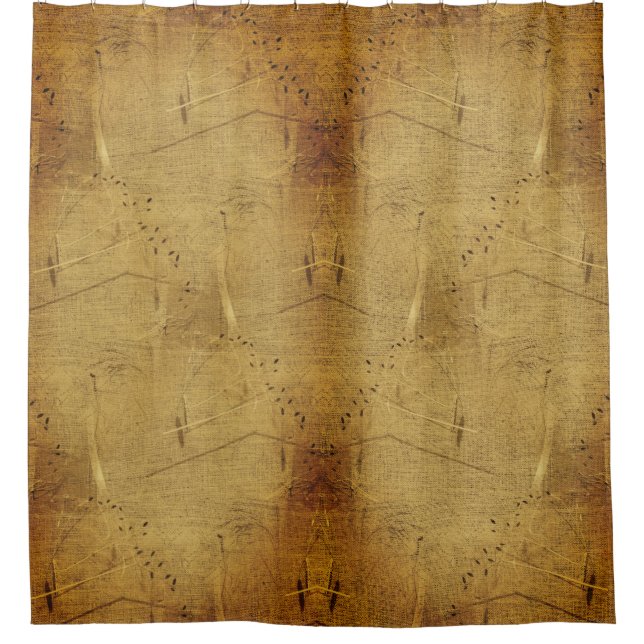 Abstract Distressed Shades Of Brown  Shower Curtain (Front)