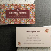 Abstract Ditsy Flowers Retro Monogram