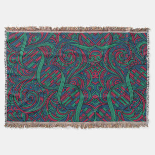 Abstract DNA Helix Jewel Tone Blankets