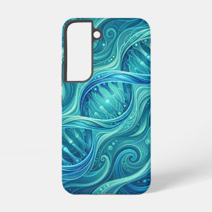 Abstract DNA Helix Ocean Blue Samsung Cases