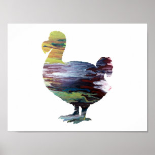 Abstract  Dodo silhouette Poster