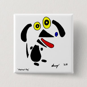 Abstract Dog Button