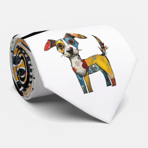 Abstract Dog Design Necktie