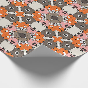 Abstract Dog Face Design Wrapping Paper