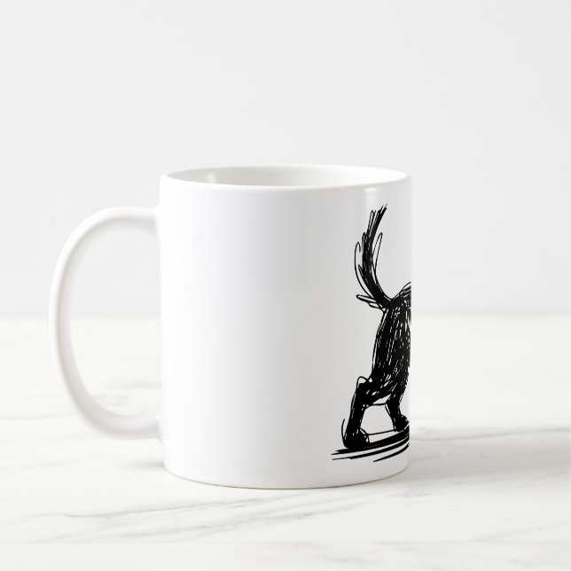 Abstract Dog Line Art  Minimalist Scribble Dog Mod Coffee Mug (Left)