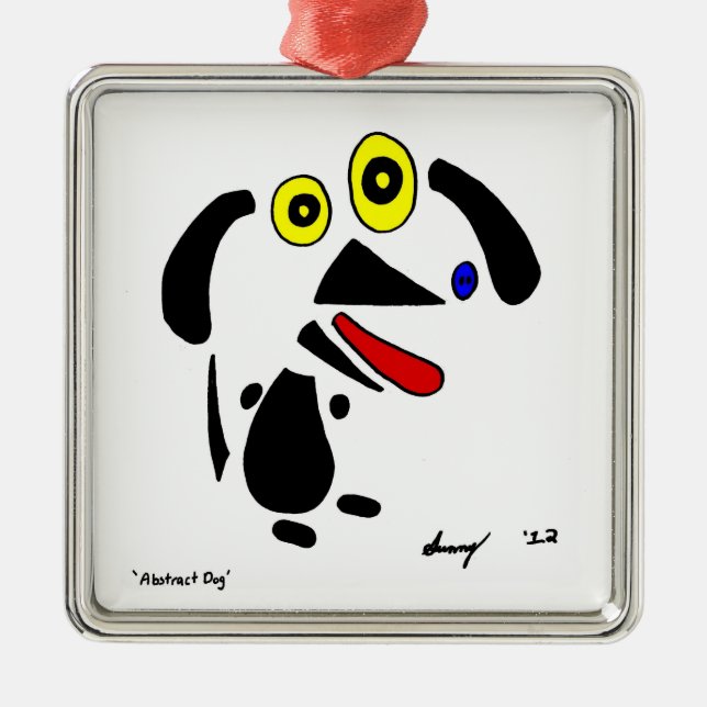 Abstract Dog Ornament (Front)