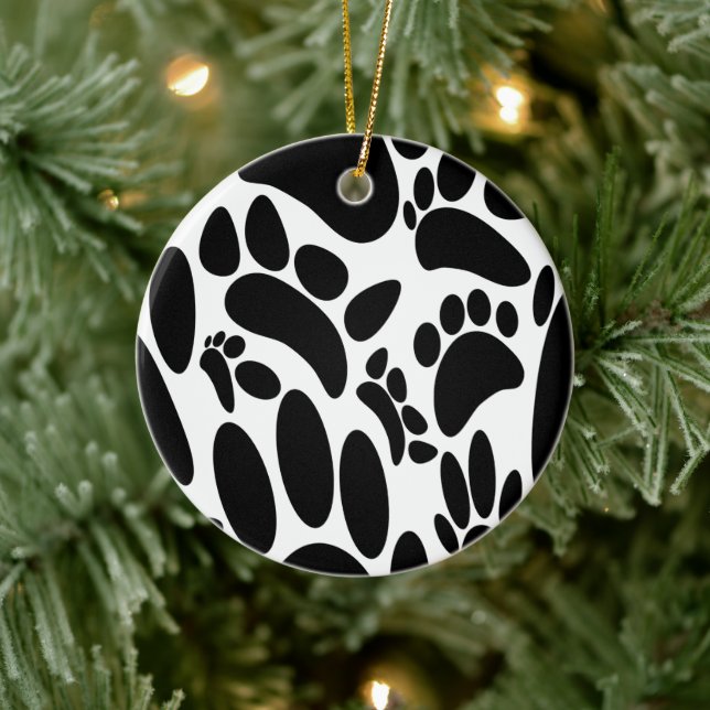 Abstract Dog Pawprint Ceramic Tree Decoration (Tree)