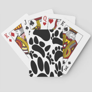 Abstract Dog Pawprint Playing Cards