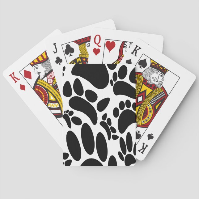 Abstract Dog Pawprint Playing Cards (Back)