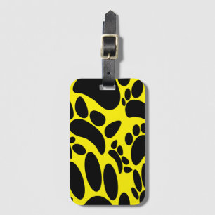 Abstract Dog Pawprint Yellow Luggage Tag