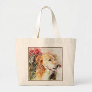 Abstract Dog Print Large Tote Bag