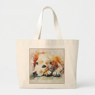 Abstract Dog Print Large Tote Bag