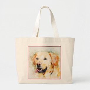 Abstract Dog Print Large Tote Bag