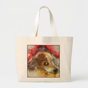 Abstract Dog Print Large Tote Bag
