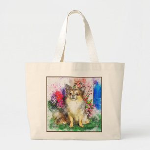 Abstract Dog Print Large Tote Bag