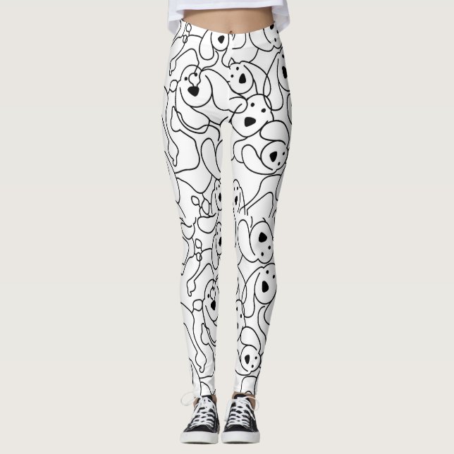 Abstract doggie design  leggings (Front)