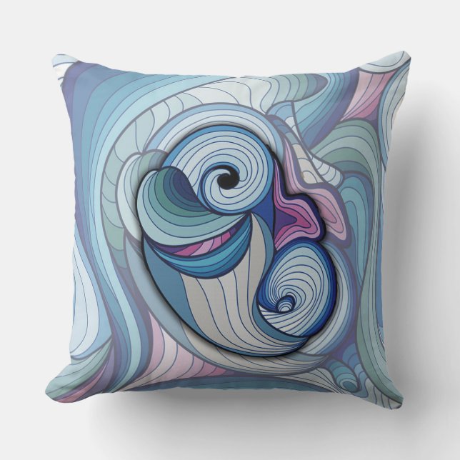 Abstract dolphin cushion (Front)
