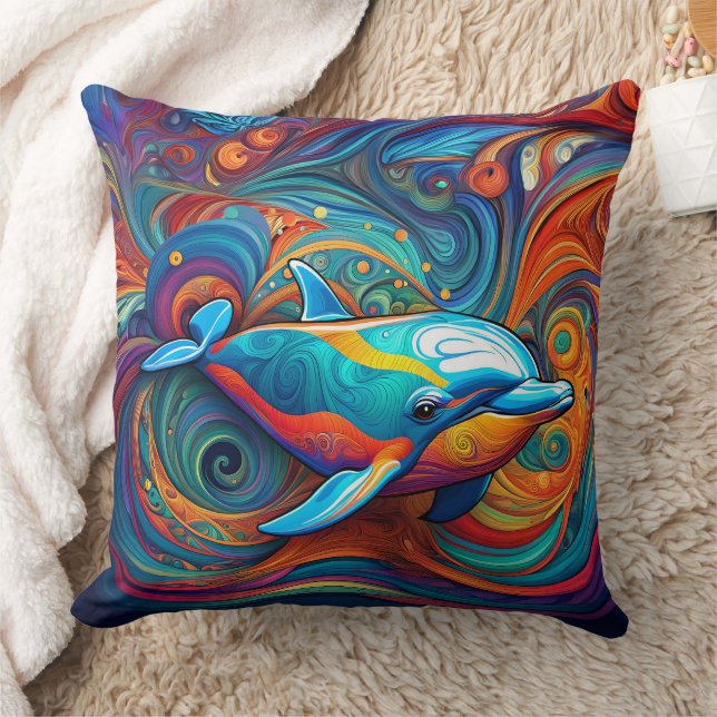ABSTRACT DOLPHIN CUSHION (Blanket)