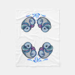 Abstract dolphin fleece blanket