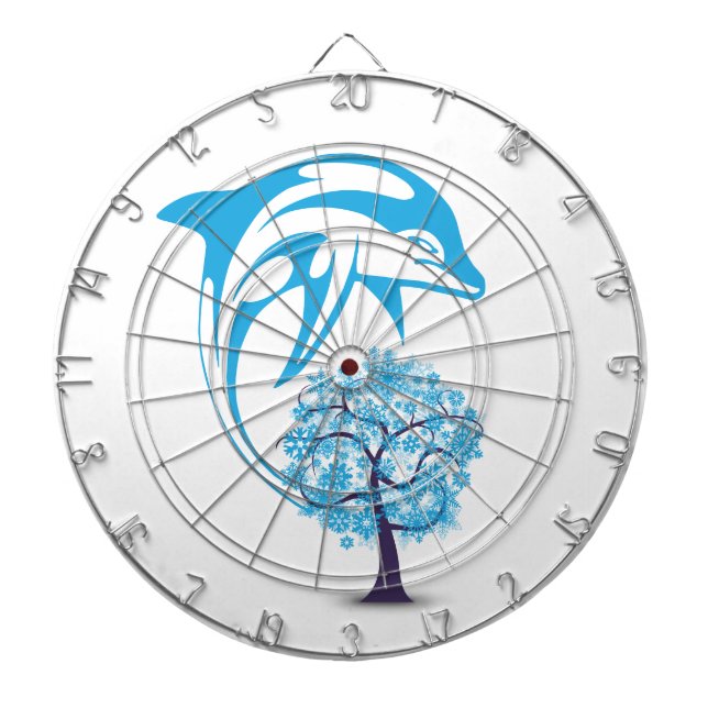 Abstract Dolphin Metal Cage Dartboard (Front)