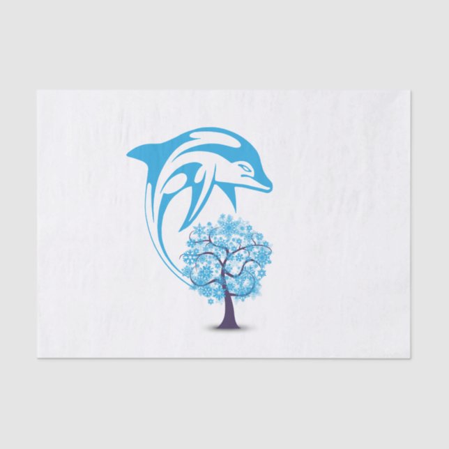 Abstract Dolphin Tissue Paper (Front)