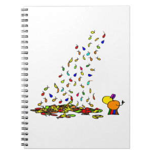 abstract donkey and leaves notebook
