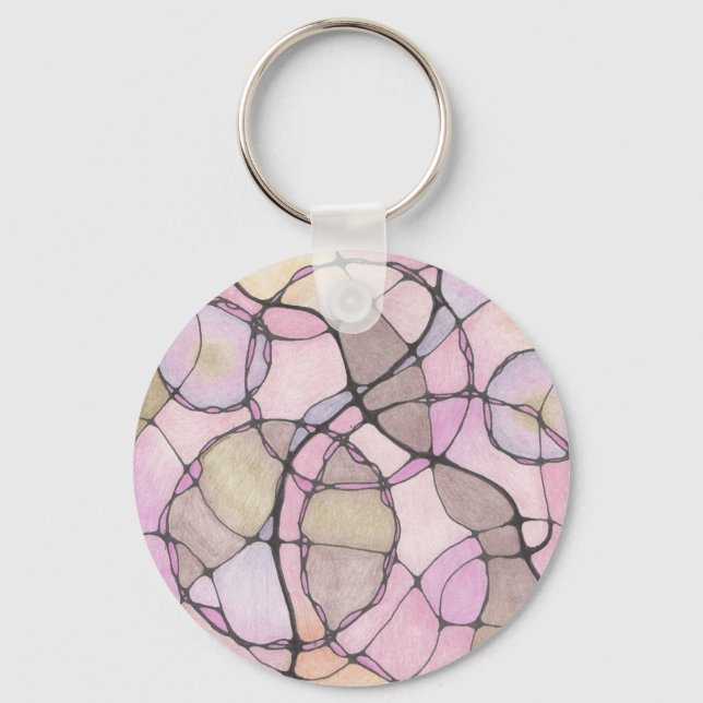 Abstract doodle art keyring. key ring (Front)