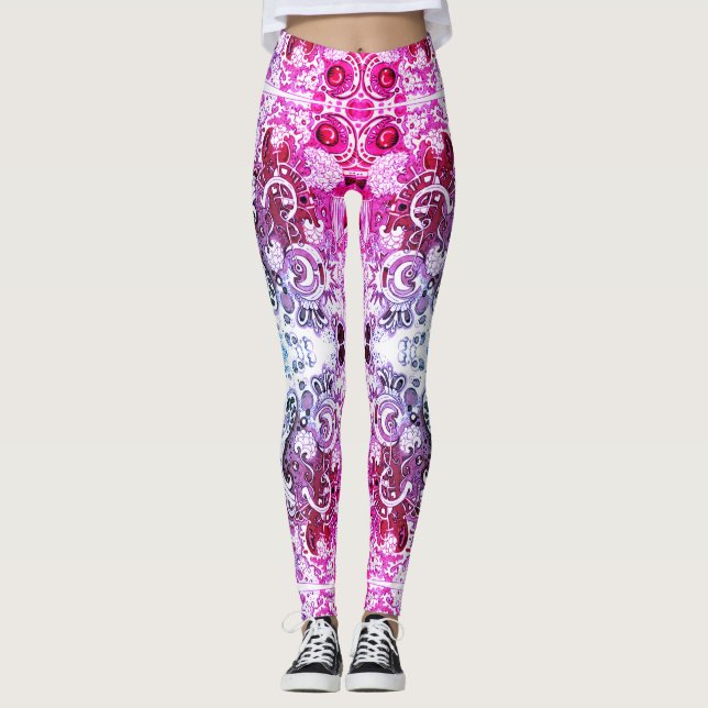 Abstract Doodle Art Leggings (Front)
