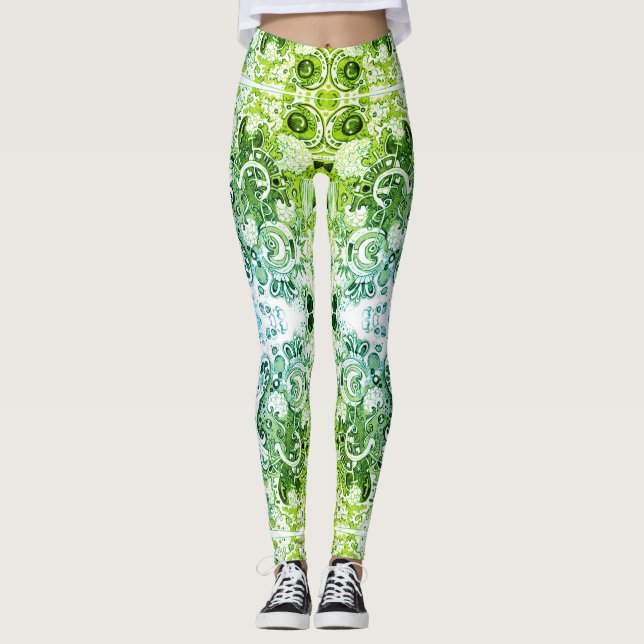 Abstract Doodle Art Leggings (Front)