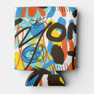 Abstract doodle, bright summer pattern. can cooler