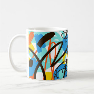 Abstract doodle, bright summer pattern. coffee mug